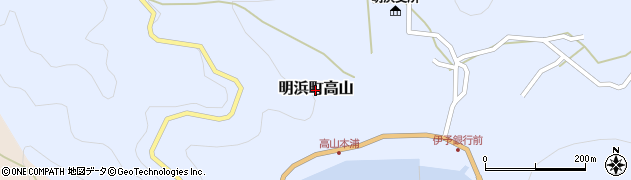 愛媛県西予市明浜町高山周辺の地図