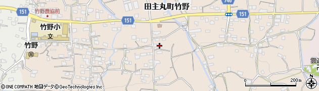 福岡県久留米市田主丸町竹野周辺の地図