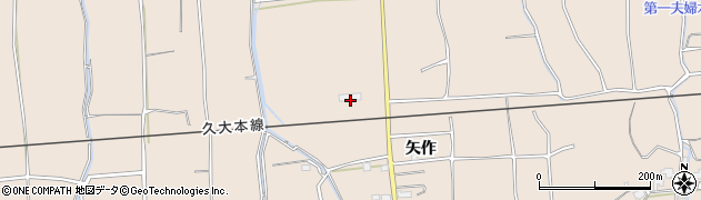 福岡県久留米市草野町矢作214-1周辺の地図