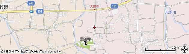 福岡県久留米市田主丸町地徳1834周辺の地図