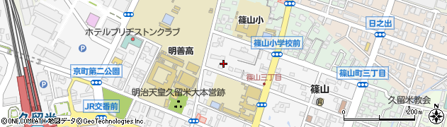 福岡県久留米市城南町周辺の地図