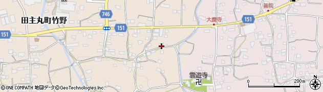 福岡県久留米市田主丸町竹野341周辺の地図