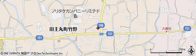 福岡県久留米市田主丸町竹野244周辺の地図