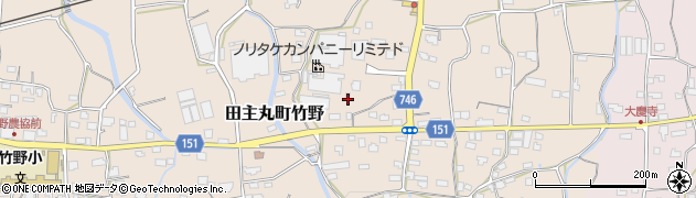 福岡県久留米市田主丸町竹野197周辺の地図
