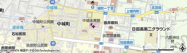 日田市　中央児童館周辺の地図