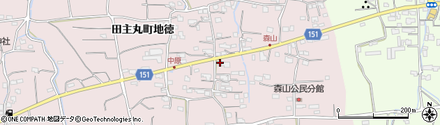 福岡県久留米市田主丸町地徳2967周辺の地図