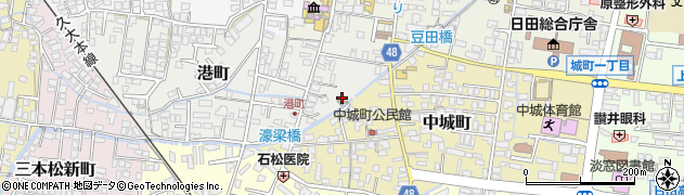 大分県日田市港町1周辺の地図