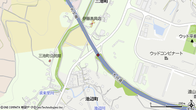 〒877-1364 大分県日田市三池町の地図