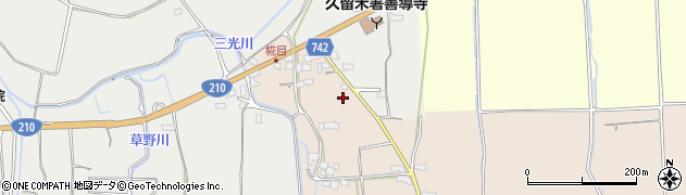 福岡県久留米市草野町矢作196周辺の地図