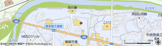 大分県日田市友田周辺の地図