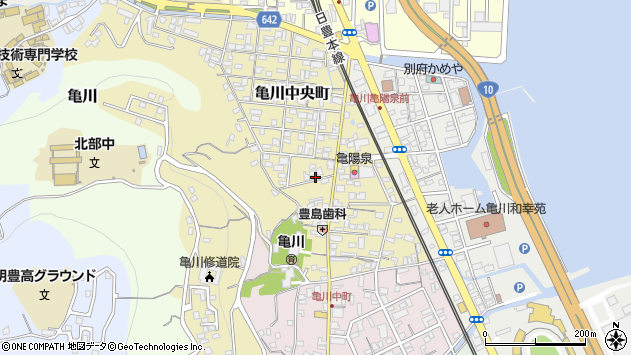〒874-0021 大分県別府市亀川中央町の地図