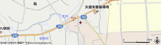 福岡県久留米市草野町矢作131周辺の地図