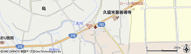 福岡県久留米市草野町矢作136周辺の地図