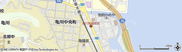 亀川亀陽泉前周辺の地図