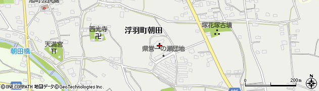 福岡県うきは市浮羽町朝田周辺の地図