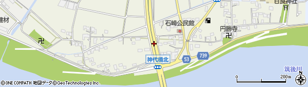 福岡県久留米市北野町石崎周辺の地図