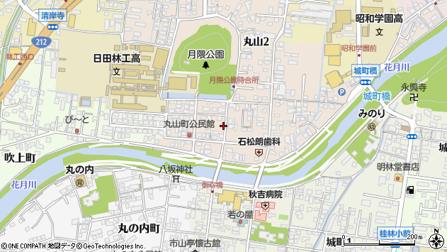 〒877-0008 大分県日田市丸山の地図