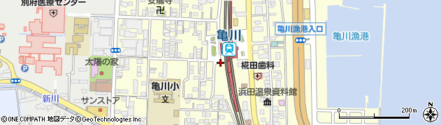 亀川駅akippa駐車場周辺の地図