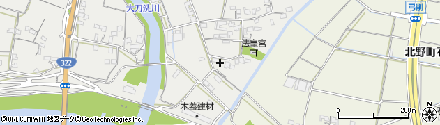 福岡県久留米市北野町上弓削768周辺の地図