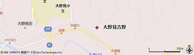 高知県中土佐町（高岡郡）大野見吉野周辺の地図