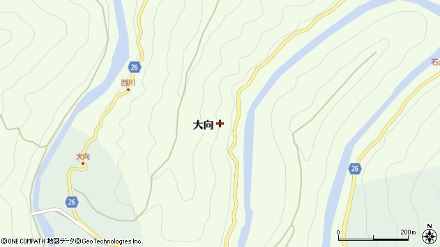 〒785-0771 高知県高岡郡梼原町大向の地図