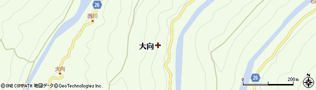 高知県梼原町（高岡郡）大向周辺の地図