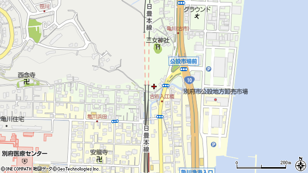 〒874-0013 大分県別府市古市町の地図