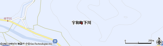 愛媛県西予市宇和町下川周辺の地図