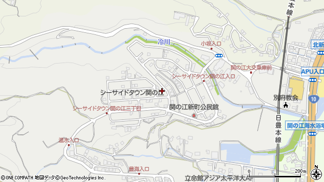 〒874-0002 大分県別府市関の江新町の地図