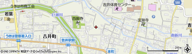 福岡県うきは市吉井町周辺の地図