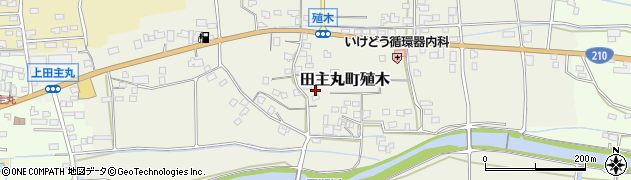 福岡県久留米市田主丸町殖木周辺の地図