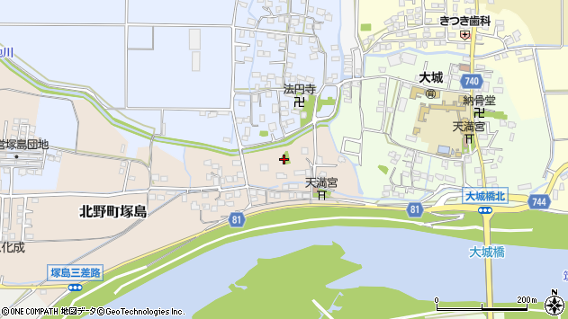 〒830-1107 福岡県久留米市北野町塚島の地図