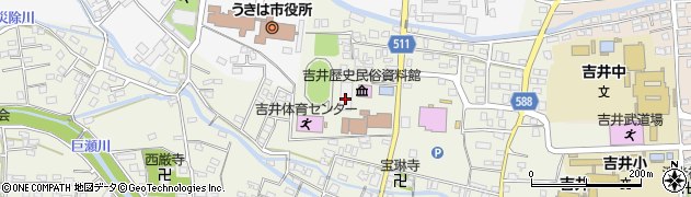うきは市吉井コミュニティセンター　吉井地区自治協議会周辺の地図