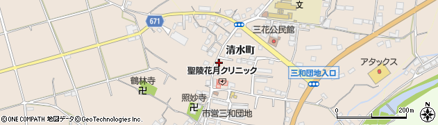 大分県日田市清水町1207周辺の地図