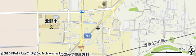 福岡県久留米市北野町中1周辺の地図