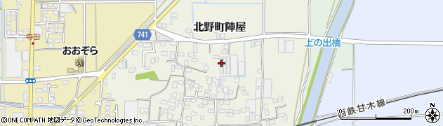 福岡県久留米市北野町陣屋周辺の地図