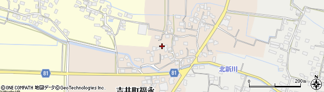 福岡県うきは市吉井町福永周辺の地図