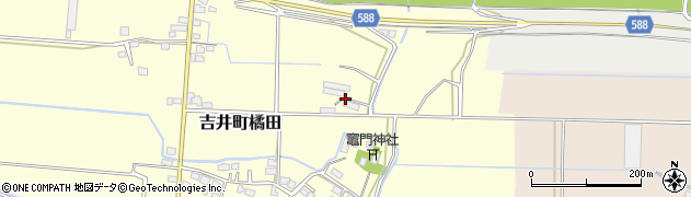 福岡県うきは市吉井町橘田周辺の地図