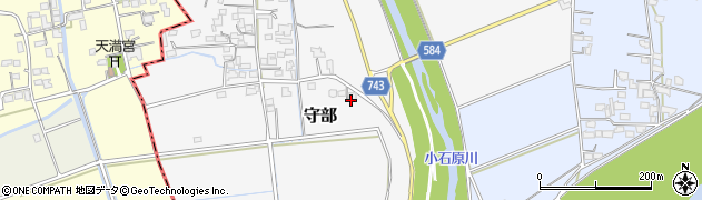 福岡県大刀洗町（三井郡）守部周辺の地図
