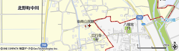 福岡県久留米市北野町中川周辺の地図