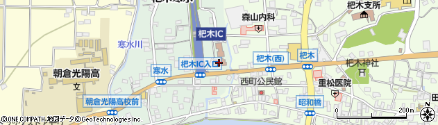 福岡県朝倉市杷木寒水92周辺の地図