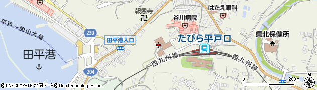 平戸市役所　田平町・中央公民館周辺の地図