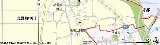 福岡県久留米市北野町中川347周辺の地図