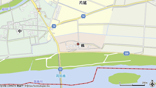 〒838-0043 福岡県朝倉市長田の地図
