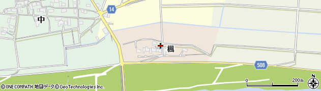 福岡県朝倉市楓周辺の地図