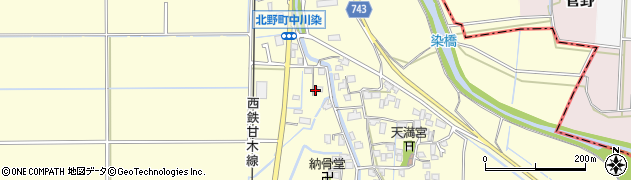 福岡県久留米市北野町中川1609周辺の地図