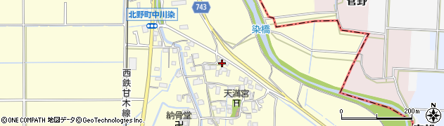 福岡県久留米市北野町中川447周辺の地図