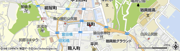 長崎県平戸市新町75周辺の地図