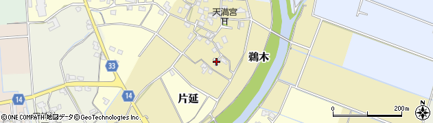 福岡県朝倉市鵜木周辺の地図