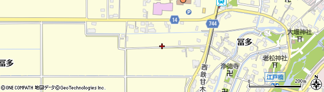 福岡県三井郡大刀洗町冨多周辺の地図